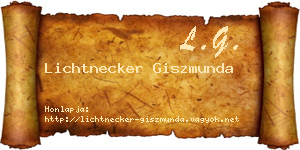 Lichtnecker Giszmunda névjegykártya